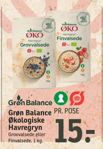SPAR Grøn balance økologiske havregryn tilbud