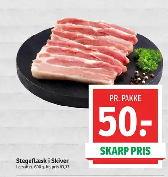Stegeflæsk i skiver