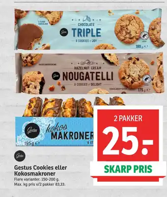 SPAR Gestus cookies eller kokosmakroner tilbud