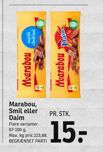 SPAR Marabou, smil eller daim tilbud