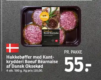 SPAR Hakkebøffer med kantkrydderi boeuf béarnaise af dansk oksekød tilbud