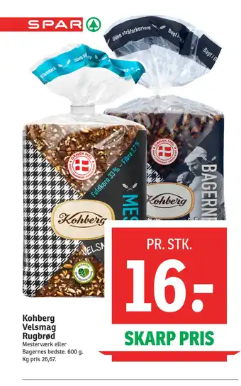 SPAR Kohberg velsmag rugbrød tilbud