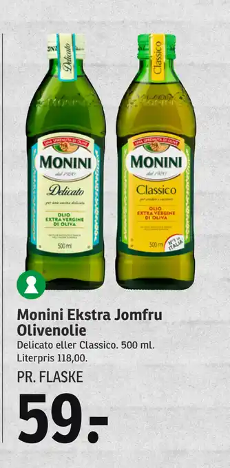 SPAR Monini ekstra jomfru olivenolie tilbud