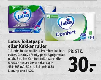 SPAR Lotus toiletpapir eller køkkenruller tilbud