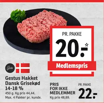 SPAR Gestus hakket dansk grisekød 14-18 % tilbud