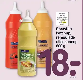 REMA 1000 Graasten ketchup, remoulade eller sennep 800 g tilbud