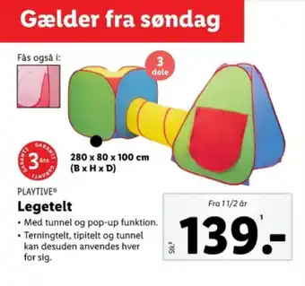 Lidl Legetelt tilbud