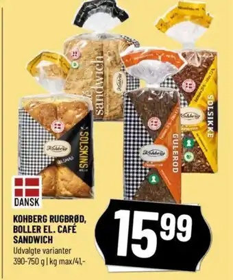 Løvbjerg KOHBERG RUGBRØD, BOLLER EL. CAFÉ SANDWICH tilbud