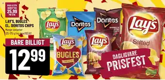 Løvbjerg LAY'S, BUGLES EL. DORITOS CHIPS tilbud