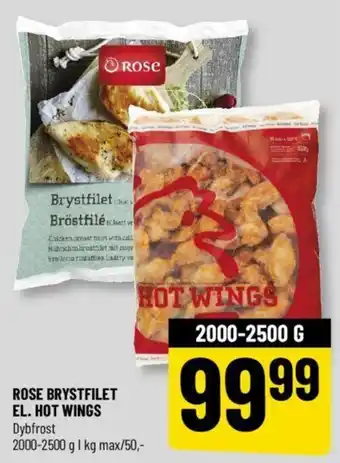 Løvbjerg ROSE BRYSTFILET EL. HOT WINGS tilbud