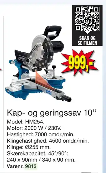 Harald Nyborg Kap- og geringssav 10’’ tilbud