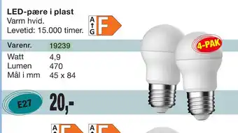 Harald Nyborg Led-pære i plast tilbud