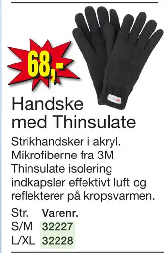 Harald Nyborg Handske med thinsulate tilbud