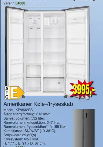 Harald Nyborg Amerikaner køle-/fryseskab tilbud