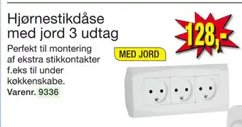 Harald Nyborg Hjørnestikdåse med jord 3 udtag tilbud