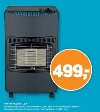 XL-BYG GASVARMEOVN 4,1 KW tilbud
