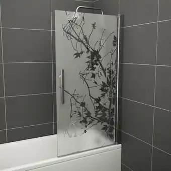 Bauhaus Camargue badekarsvæg skärgård dekor. glas krom 150x80 cm tilbud