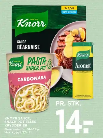 MENY KNORR SAUCE, SNACK POT ELLER KRYDDERIER tilbud