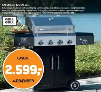 XL-BYG GASGRILL S-425 CASUAL tilbud
