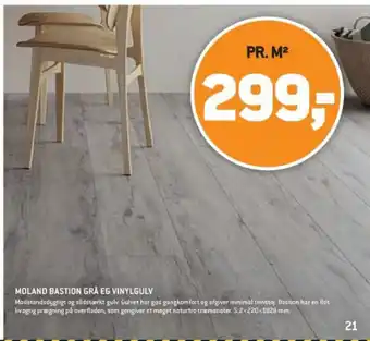 XL-BYG MOLAND BASTION GRÅ EG VINYLGULV tilbud