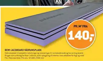 BEWI JACOBOARD VÅDRUMSPLADE