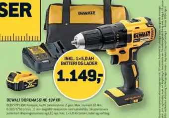 XL-BYG DEWALT BOREMASKINE 18V XR tilbud