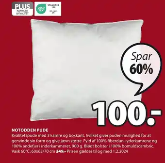 JYSK NOTODDEN PUDE tilbud