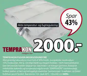 JYSK TEMPRAKON FUSION MOSKUSDUNDYNE tilbud