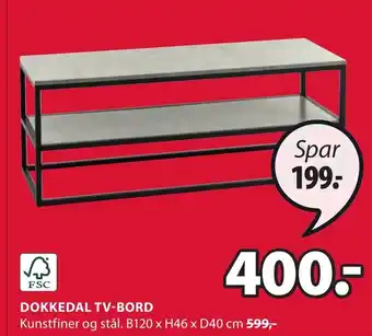 JYSK DOKKEDAL TV-BORD tilbud