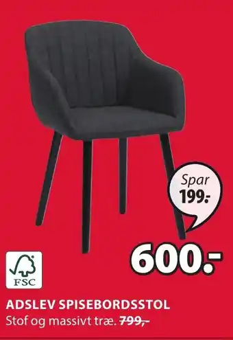 JYSK ADSLEV SPISEBORDSSTOL tilbud