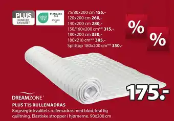 JYSK PLUS T15 RULLEMADRAS tilbud