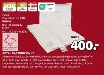 JYSK ROYAL GÅSEDUNSDYNE tilbud