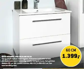 XL-BYG VASSO BADMOBEL HVID HBJGLANS 60 CM tilbud