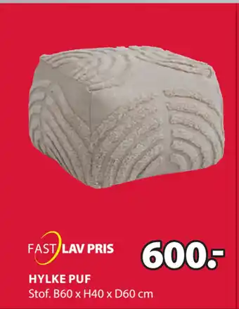 JYSK Hylke puf tilbud