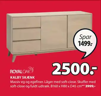JYSK Kalby skænk tilbud