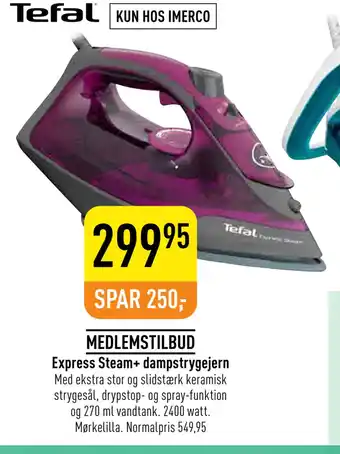 Imerco Express steam+ dampstrygejern tilbud