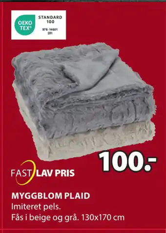 JYSK Myggblom plaid tilbud