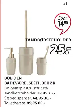 JYSK Boliden badeværelsestilbehør tilbud