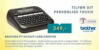 CBC Brother pt-d210vp labelprinter tilbud