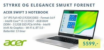 CBC Acer swift 3 notebook tilbud