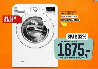 Hoover vaskemaskine H3W4272DE1-S