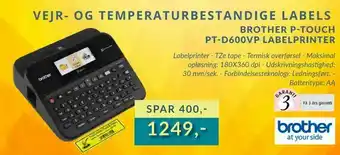 Tjdata Brother p-touch pt-d600vp labelprinter tilbud