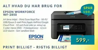 EDB Center Epson workforce wf-2850 tilbud