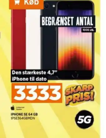 Power IPHONE SE 64 GB IPSE364GBMDN tilbud