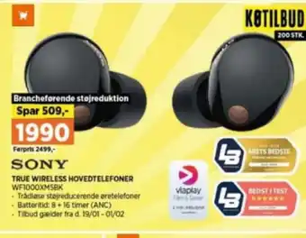 Power TRUE WIRELESS HOVEDTELEFONER WF1000XM5BK tilbud