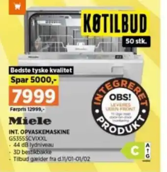 Power Miele INT. OPVASKEMASKINE tilbud