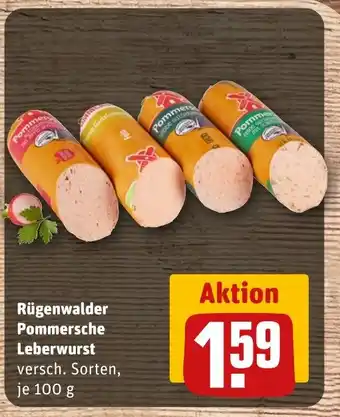 REWE DE Rügenwalder Pommersche Leberwurst tilbud