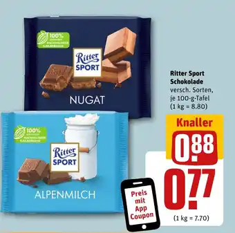 REWE DE Ritter Sport Schokolade tilbud