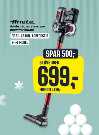 Skousen Ariete trådløs støvsuger 00p275700ar0 tilbud