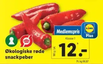 Lidl Økologiske røde snackpeber tilbud